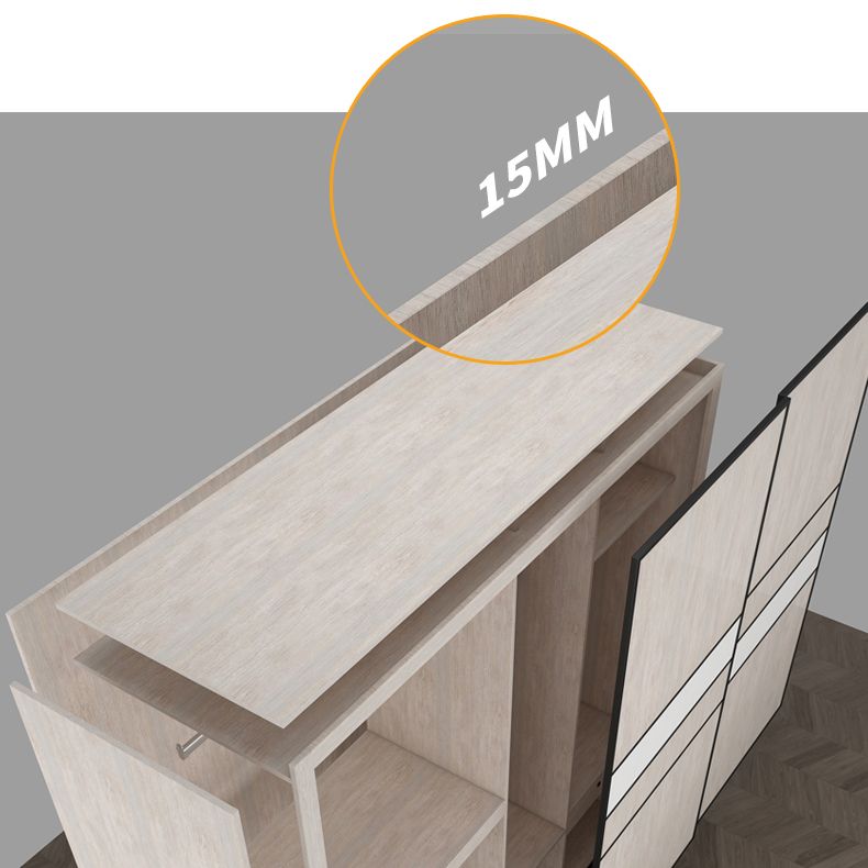 Armario de armario deslizante moderno con cajón Armario de madera