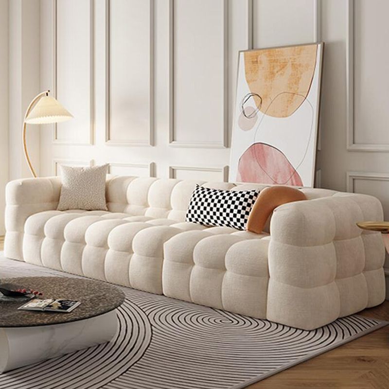 Modernistic Biscuit Back Sofa Tuxedo Arm Loveseat for Living Room