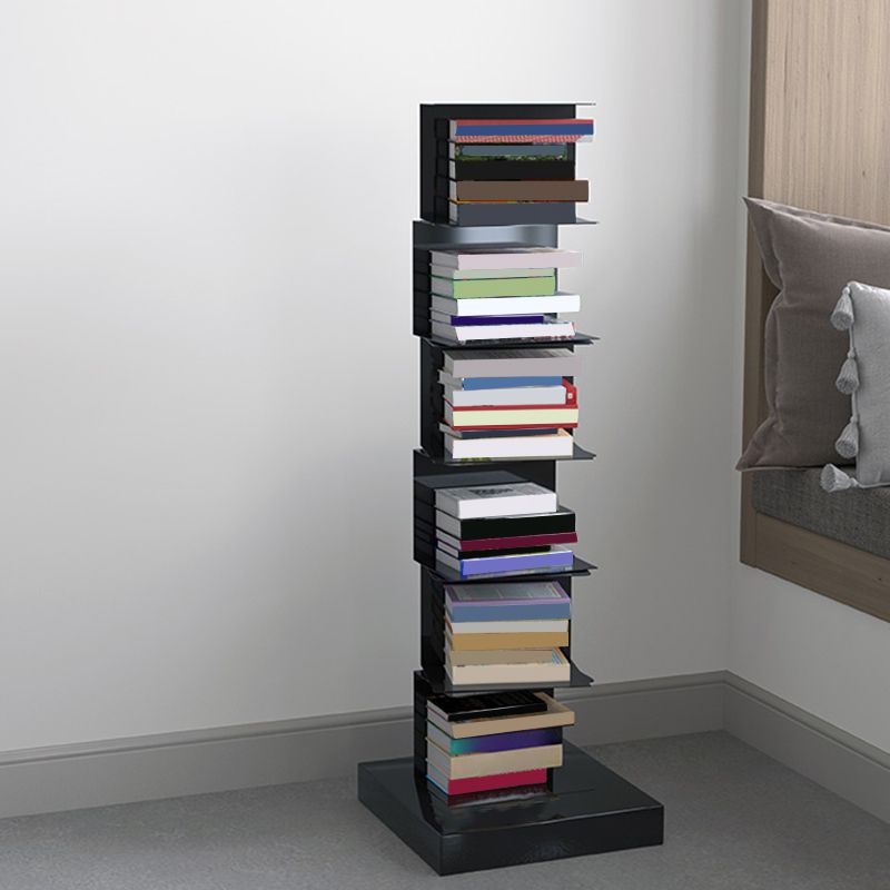 13.8" Wide Corner Shelf Bookcase Modern Metal Bookcase Multi Tiers Closed Back