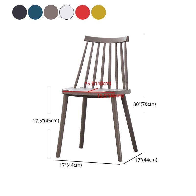 Plastic Contemporary Side Chair Slat Back Kitchen Dining Room Chair Clearhalo 'Dining Chairs' 'Dining Tables & Seating' 'dining_chair' 'furn' 'furn_dining_chair' 'Furniture' 'furniture_dining_chair' 'Kitchen & Dining Furniture' 1200x1200_1e293c3b-3c31-49dc-8b1b-b90e03c3a14e