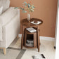 Scandinavian Round Solid Wood Top Side Table 23.6-inch 3 Legs End Table with Storage