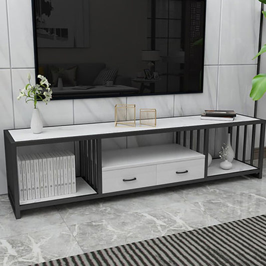 Console Media Console Contemporanea Stand Open Storage TV con cassetti