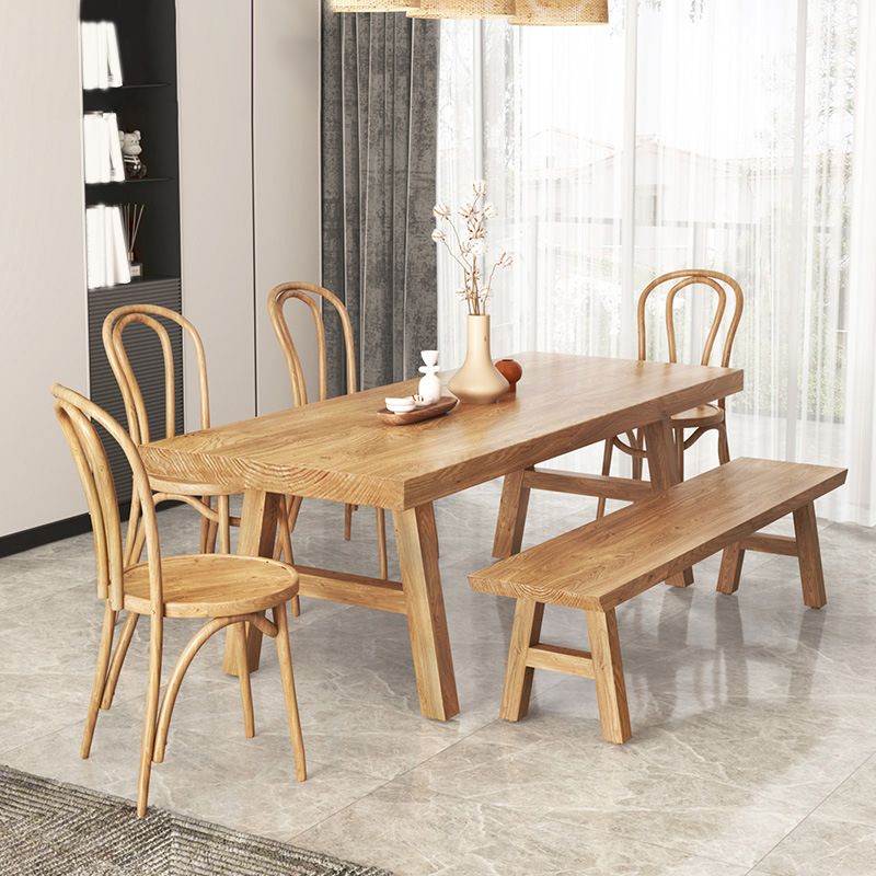 Modern Natural Finish Dinette Table Solid Wood Top Dining Table Clearhalo 'Dining Tables & Seating' 'Dining Tables' 'dining_table' 'furn' 'furn_dining_table' 'Furniture' 'Kitchen & Dining Furniture' 1200x1200_1e2b4c19-4128-44d1-b7db-c4815afa283d