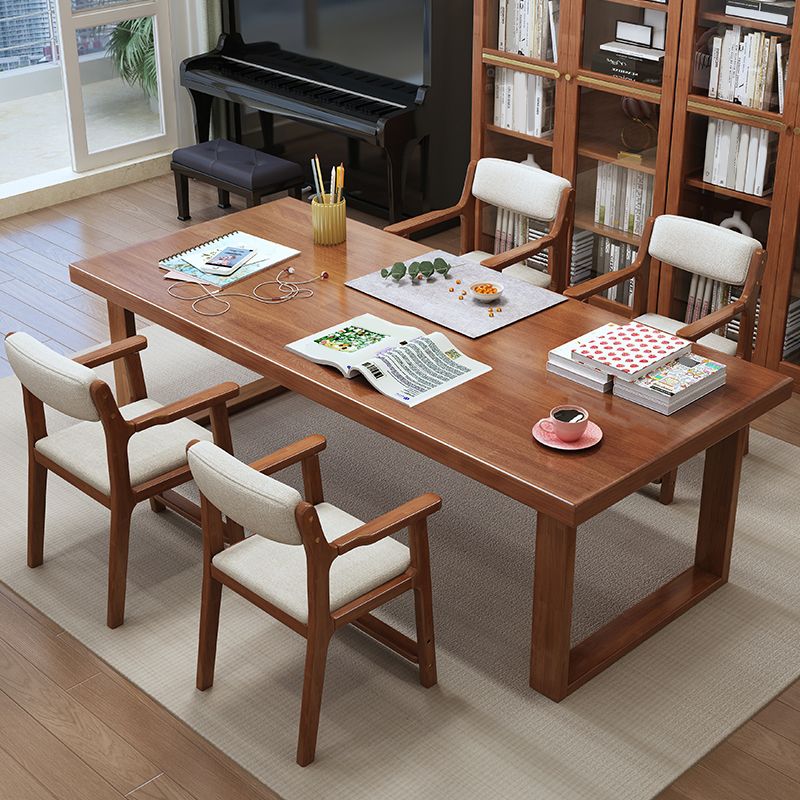 Bureau de salon en bois de caoutchouc bureau de base de traîneau, 29,5 pouces de haut