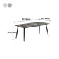 Metal Industrial Rectangle Dining Table Sintered Stone Top Indoor Table with Black Legs Clearhalo 'Dining Tables & Seating' 'Dining Tables' 'dining_table' 'furn' 'furn_dining_table' 'Furniture' 'furniture_dining_table' 'Kitchen & Dining Furniture' 'kitchen' 'kitchen_dining_table' 1200x1200_1e2bbbdc-01b3-44f6-bd85-dfe49a26f300