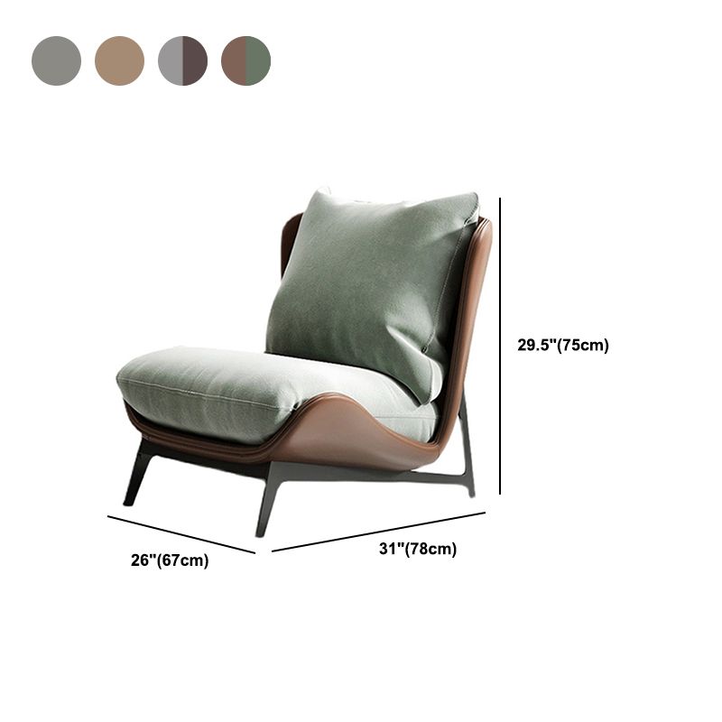 Velvet Armless Chair Pillow Back Chair for Living Room, 30.70" Wide Clearhalo 'Accent Chairs' 'accent_chairs' 'Chairs & Seating' 'furn' 'furn_accent_chairs' 'Furniture' 'Living Room Furniture' 1200x1200_1e2c511f-f025-4061-9bbf-bcd25a91385e