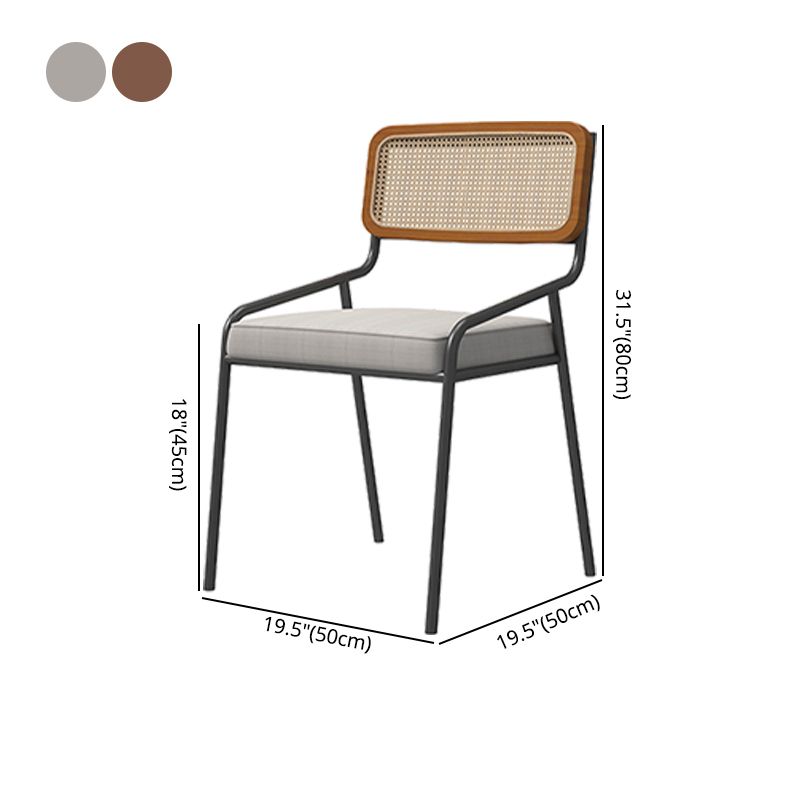 Industrial Open Back Dining Chair Fabric Dining Chairs for Home