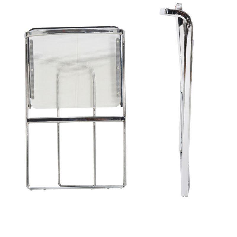 Sillas de comedor de cocina de metal silla lateral de comedor abierta en plata