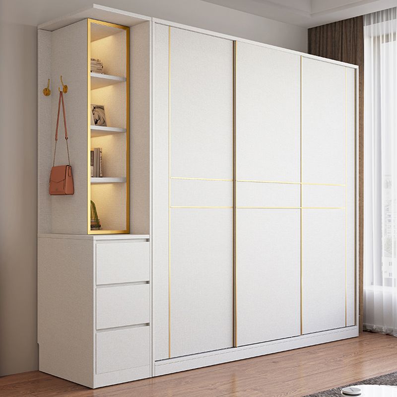 Armario de madera de estilo moderno Color blanco de madera suave armario de cajón cerrado