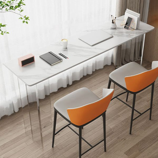 Contemporary Style Stone Bar Table Rectangle Bistro Pub Table