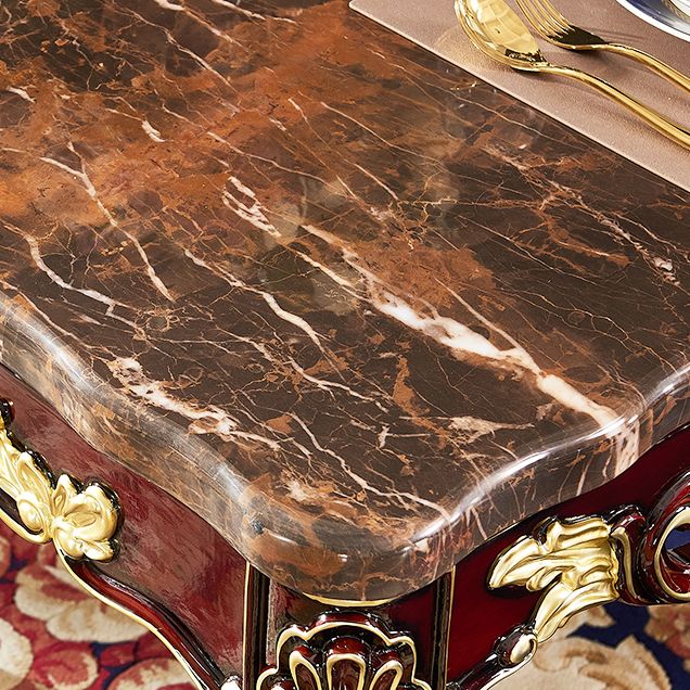 Rectángulo de muebles de mármol 4 patas colección de comedor para comedor