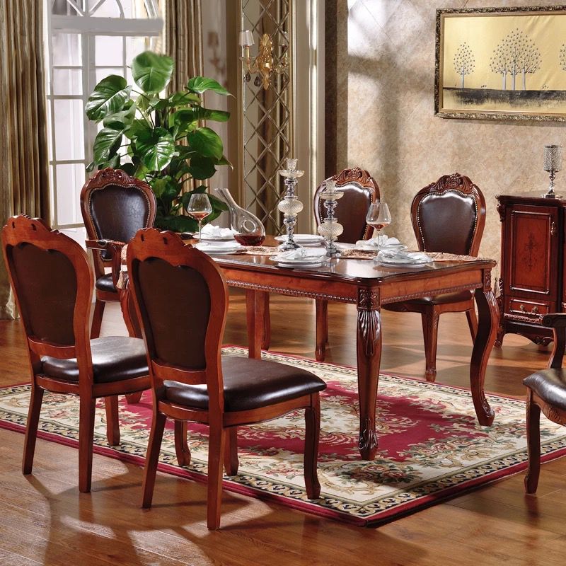 Rectangle Shape Retro Modern Dining Table Wood Color Fixed Table of Solid Wood Clearhalo ' dining_table' 'Dining Tables & Seating' 'Dining Tables' 'furn' 'furn_dining_table' 'Furniture' 'furniture_dining_table' 'Kitchen & Dining Furniture' 'kitchen&dining_furn' 'kitchen' 'kitchen_dining_table' 1200x1200_1e3172e2-6847-43cb-a262-d96010b4af36