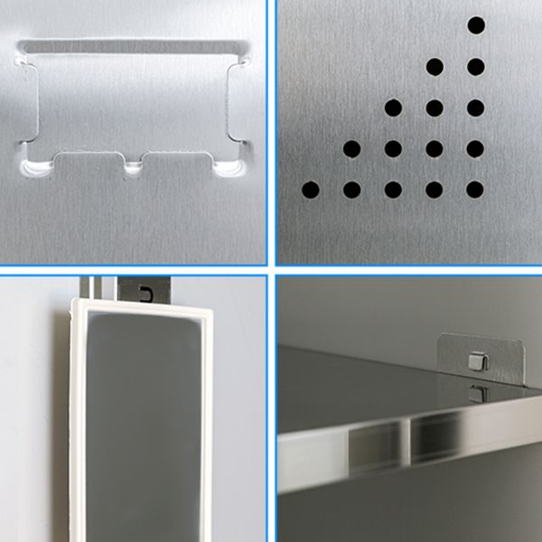 Armadio industriale in metallo con portametta in acciaio grigio incernierato per bagno