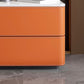 Credienza in pelle arancione credenza a buffet di pietra moderna con cassetto per sala da pranzo