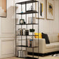 Metal Etagere Bookcase Industrial Open Back Bookshelf for Home Office Clearhalo 'Bookcases' 'furn' 'furn_bookcases' 'Furniture' 'furniture_bookcases' 'kitchen' 'kitchen_bookcases' 'Living Room Furniture' 'Office Furniture' 1200x1200_1e34b0cb-fec2-4389-9221-a8d098c4c4cf