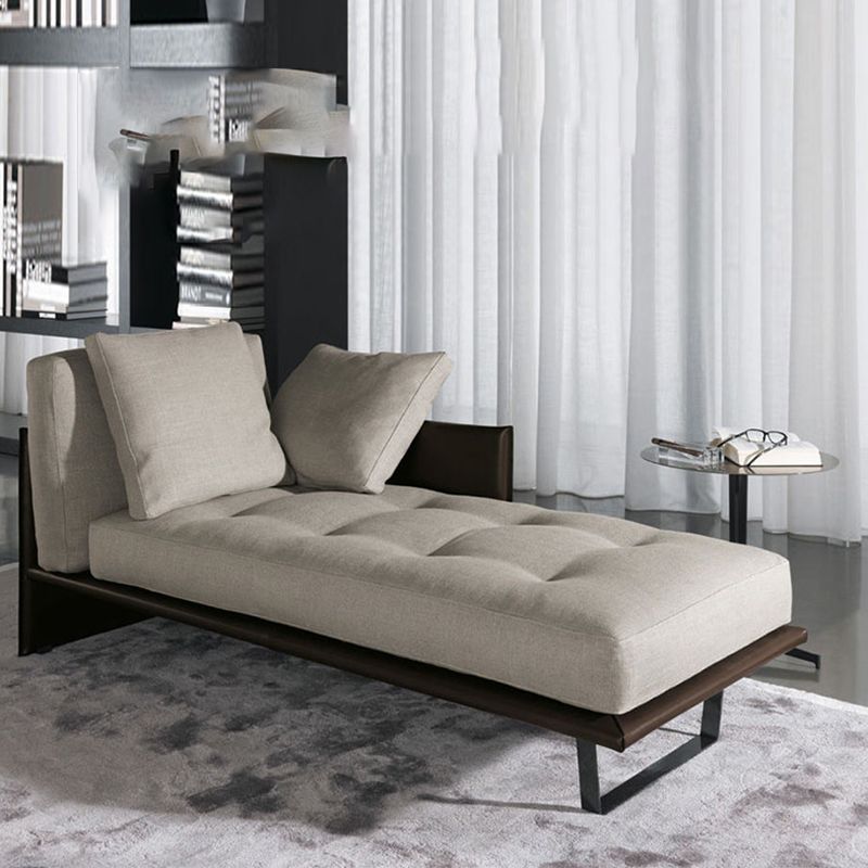 Modern Cushioned Chaise Lounge Leather Recessed Arms Chaise with Pillow Clearhalo 'Chairs & Seating' 'Chaise Lounge' 'chaise_lounge' 'furn' 'furn_chaise_lounge' 'Furniture' 'Living Room Furniture' 1200x1200_1e350847-30ad-4bd6-93fa-a187332ab70c