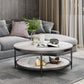 17.7" H Glam Round Slate Coffee Table Metal 4 Legs Cocktail Table with Shelf Clearhalo 'Coffee & Accent Tables' 'Coffee Tables' 'coffee_tables' 'furn' 'furn_coffee_tables' 'Furniture' 'Living Room Furniture' 1200x1200_1e3574c6-35e7-45f6-add1-5a9fa83d57c0
