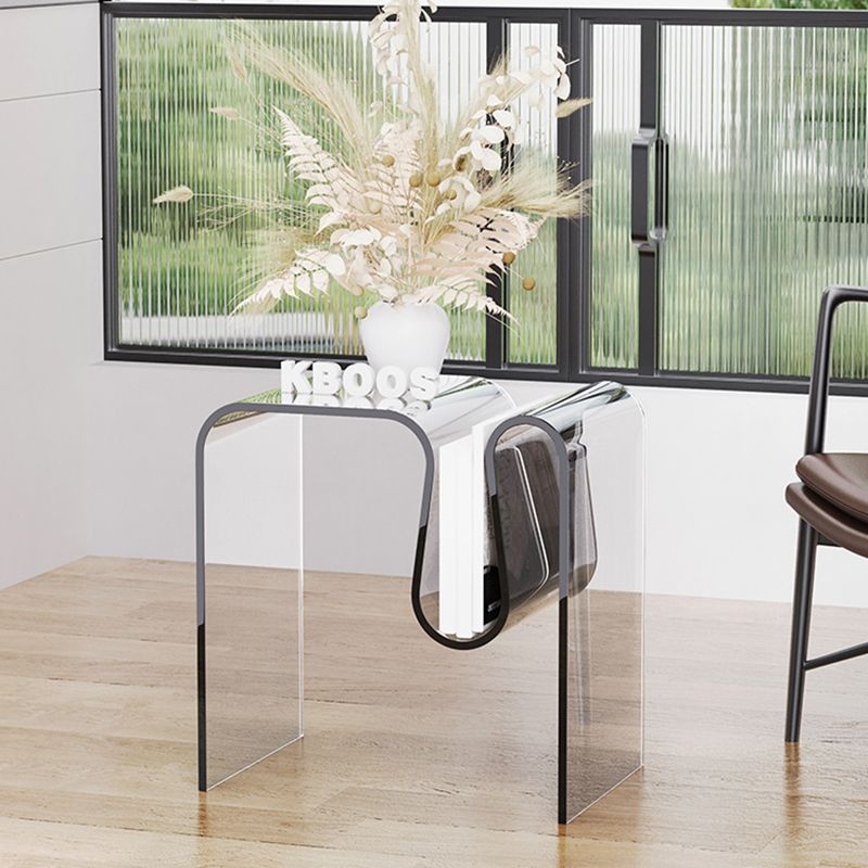 11" Wide Glam Side Table Sled Clear Acrylic Accent Side Table