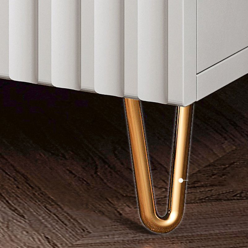 Schubladenspeicherbett Nachttisch Beige Beine enthalten Nachttisch Glam