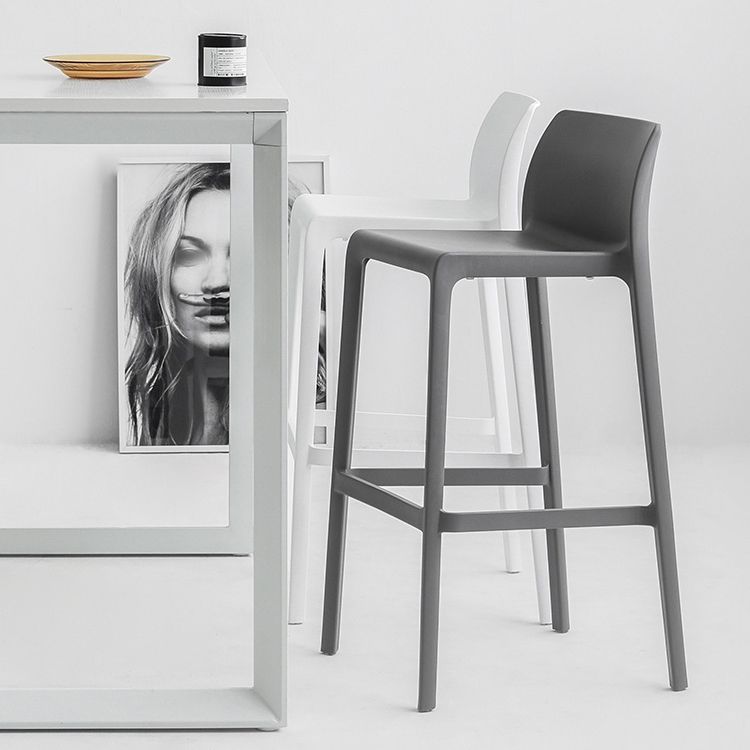 Contemporary Stackable Bar-stool Plastic Counter Bar Stool with Plastic Legs for Home Clearhalo 'Bar Furniture' 'Bar Stools' 'bar_stools' 'furn' 'furn_bar_stools' 'Furniture' 'furniture_bar_stools' 'Kitchen & Dining Furniture' 1200x1200_1e3680ee-a14f-4fe8-905b-ad28acba9256