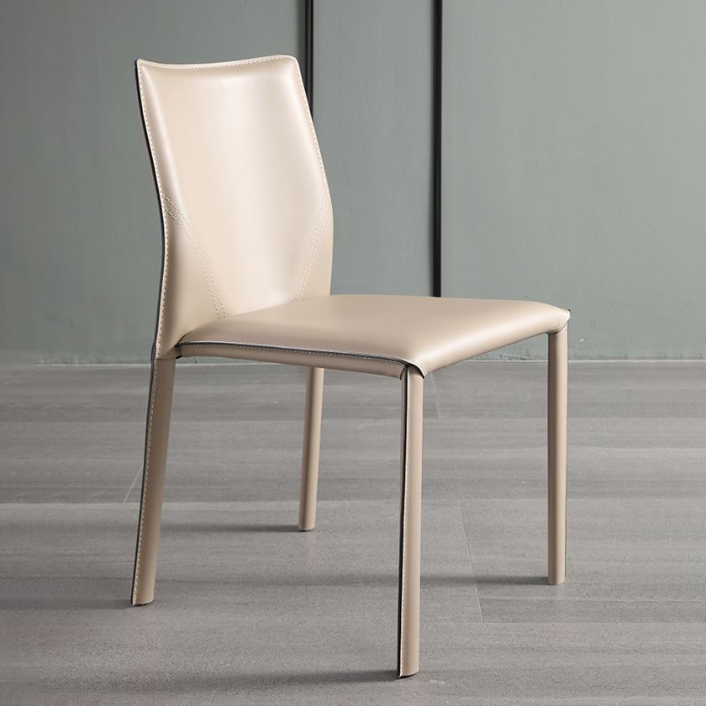 Silla de brazo sin brazo de comedor silla de comedor de cuero falso