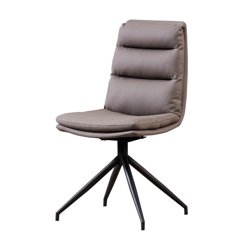 Modern Leather Armless Dining Chair Upholstered Side Chairs with Metal Legs Clearhalo ' kitchen&dining_furn' 'Dining Chairs' 'Dining Tables & Seating' 'dining_chair' 'Furniture' 'furniture_dining_chair' 'Kitchen & Dining Furniture' 'kitchen' 1200x1200_1e3733c5-72f5-4314-911f-0677ff4da4c1
