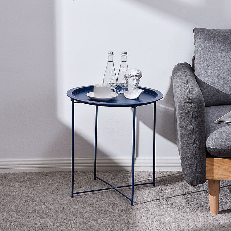 Noordse ronde lade Top Night Table 20 "Tall Metal metalen vierveter nachtkastje