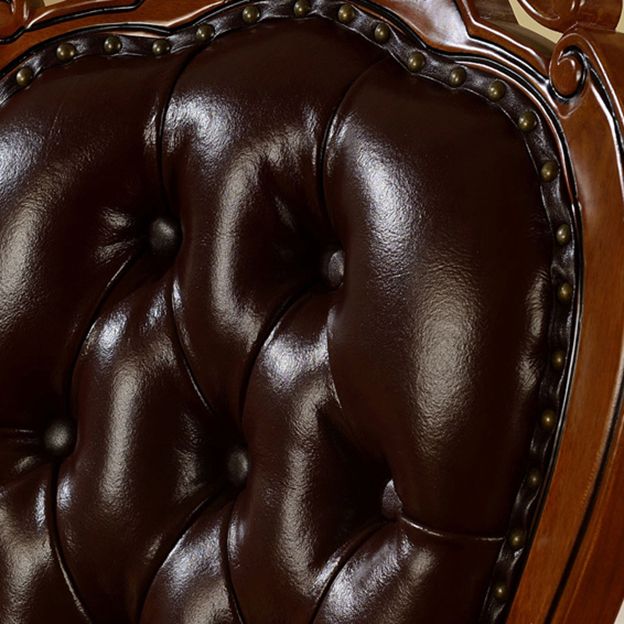 Upholstered Victorian Dining Armchairs Tufted Arm Chairs with Wood Legs (Set of 2) Clearhalo ' kitchen&dining_furn' 'Dining Chairs' 'Dining Tables & Seating' 'dining_chair' 'furn' 'furn_dining_chair' 'Furniture' 'furniture_dining_chair' 'Kitchen & Dining Furniture' 'kitchen' 1200x1200_1e37dc53-45e6-4294-b46f-68381fcda953