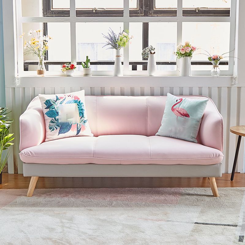 29.53 "Hアパート用の現代フェイクレザースロープアームソファソファ