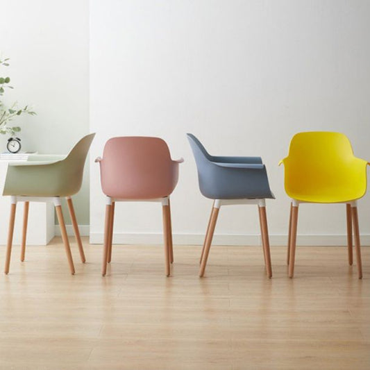 Scandinavian Wood Kitchen Dining Room Arm Chair Solid Back Chair Clearhalo 'Dining Chairs' 'Dining Tables & Seating' 'dining_chair' 'Furniture' 'furniture_dining_chair' 'Kitchen & Dining Furniture' 1200x1200_1e396a90-6281-408b-8143-daa200f1ef9a