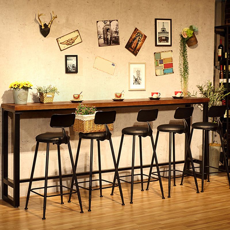 Modern Bar-Height Table Solid Wood Top Bistro Table for Patio Use Clearhalo 'Bar Furniture' 'Bar Tables' 'bar_tables' 'furn' 'furn_bar_tables' 'Furniture' 'Kitchen & Dining Furniture' 1200x1200_1e398976-9559-4022-8276-8225b6dac5aa