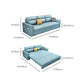 Faux Leather Sofa Bed with Pillows Sofa in Azure with Storage Clearhalo 'furn' 'furn_futons' 'Furniture' 'Futons & Daybeds' 'Futons' 'Living Room Furniture' 1200x1200_1e39b183-e658-4606-a6be-6643e677f456