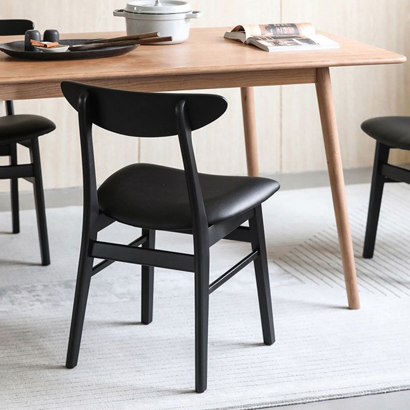 Contemporary Style Dining Chairs Armless Side Chairs with Wooden Legs Clearhalo 'Dining Chairs' 'Dining Tables & Seating' 'dining_chair' 'furn' 'furn_dining_chair' 'Furniture' 'furniture_dining_chair' 'Kitchen & Dining Furniture' 1200x1200_1e3a1a01-d2f5-485b-83dd-a8524810595d