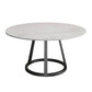 Mesa de comedor redonda contemporánea Mesa de pedestal de hierro con tapa de piedra sinterizada