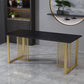 Glam Stone Dining Table Rectangle Iron Table with Golden Double Pedestal Table Clearhalo 'Dining Tables & Seating' 'Dining Tables' 'dining_table' 'furn' 'furn_dining_table' 'Furniture' 'furniture_dining_table' 'Kitchen & Dining Furniture' 'kitchen' 'kitchen_dining_table' 1200x1200_1e3b4199-ebd0-4d10-8b9c-f5f8d80f5395