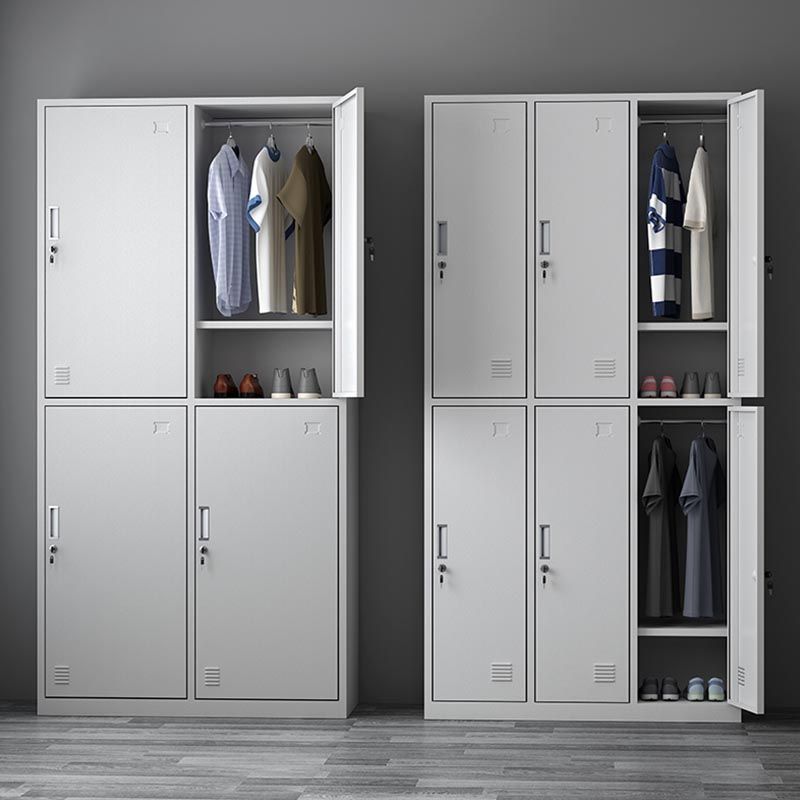 Contemporary Hinged Wardrobe Cabinet Steel Wardrobe Armoire for Home Clearhalo 'Armoires & Wardrobes' 'armoires_wardrobes' 'Bedroom Furniture' 'furn' 'furn_armoires_wardrobes' 'Furniture' 1200x1200_1e3c3ad8-7fe3-4386-b6ef-4d26140324df