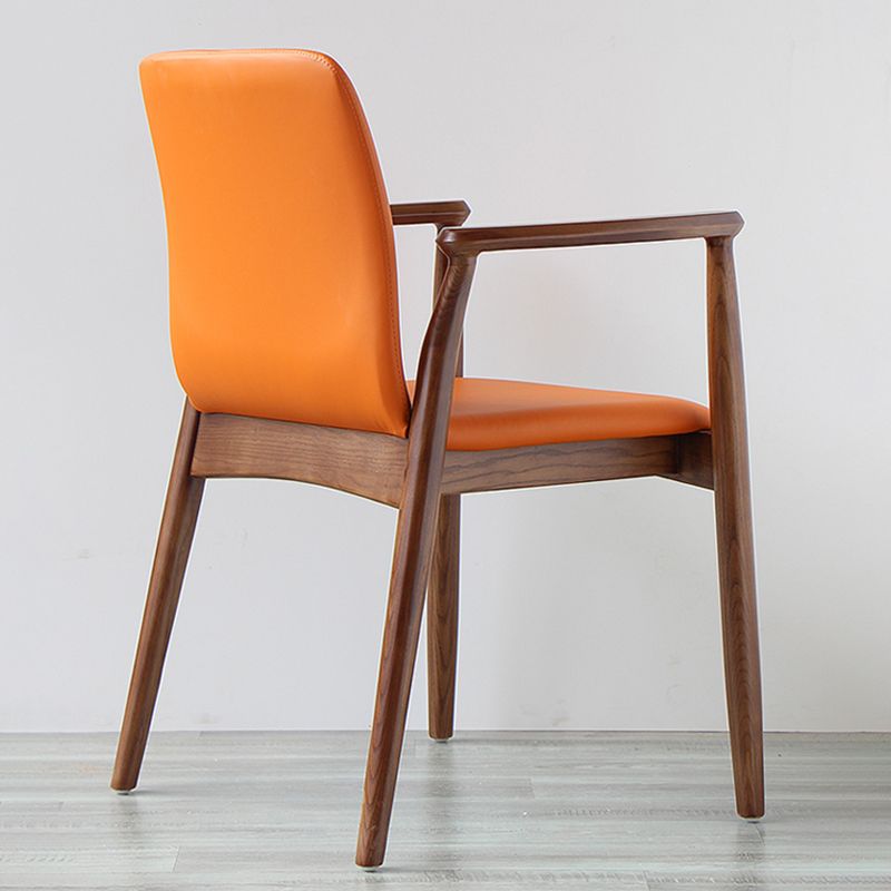 Contemporary Solid Back Kitchen Dining Arm Chair Solid Wood Dining Arm Chair Clearhalo ' kitchen&dining_furn' 'Dining Chairs' 'Dining Tables & Seating' 'dining_chair' 'furn' 'furn_dining_chair' 'Furniture' 'furniture_dining_chair' 'Kitchen & Dining Furniture' 'kitchen' 1200x1200_1e3dc954-10fe-4199-a39c-90e8dee20fec