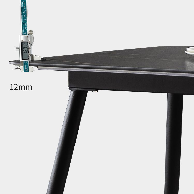 Modern 1/4/5/7 Pieces Rectangle Dinette Set with Sintered Stone Top Black Dining Table Set Clearhalo 'Dining Room Sets' 'Dining Tables & Seating' 'dining_room_set' 'furn' 'furn_dining_room_set' 'Furniture' 'furniture_dining_room_set' 'Kitchen & Dining Furniture' 1200x1200_1e3e1a51-40de-48a6-a306-a668abc6e132