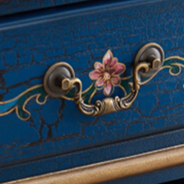 Cabinet di accento in legno solido industriale con 2 cassetti e 2 porte