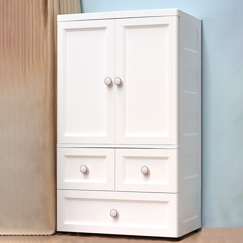 Armoire de rangement en plastique mat en plastique pour armoire contemporaine de chambre à coucher avec porte à charnière