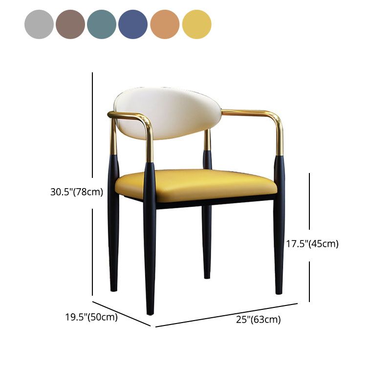 Modern Meeting Room Open Arm Chair Matte Finish Leather Dining Chair Clearhalo ' kitchen&dining_furn' 'Dining Chairs' 'Dining Tables & Seating' 'dining_chair' 'furn' 'furn_dining_chair' 'Furniture' 'furniture_dining_chair' 'Kitchen & Dining Furniture' 'kitchen' 1200x1200_1e42502b-8aca-43b6-91b2-3475d8c2bede