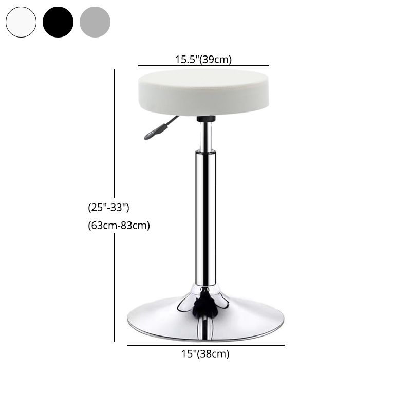 Adjustable Modern Counter Bar Stool Armless Leather Backless Bar Stool with Metal Base Clearhalo 'Bar Furniture' 'Bar Stools' 'bar_stools' 'furn' 'furn_bar_stools' 'furniture_bar_stools' 'Kitchen & Dining Furniture' 'kitchen&dining_furn' 'kitchen' 'kitchen_furn' Furniture' 1200x1200_1e4270a0-784f-4a8b-8db6-48793c099823