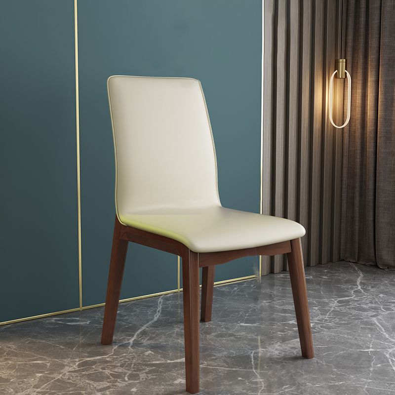 Modern Kitchen Leather Square Dining Chairs Parsons Chair with Wood Legs Clearhalo ' kitchen&dining_furn' 'Dining Chairs' 'Dining Tables & Seating' 'dining_chair' 'Furniture' 'furniture_dining_chair' 'Kitchen & Dining Furniture' 'kitchen' 1200x1200_1e428d48-c8d7-4d05-bed7-6207d4730c52