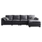 Fabric Pillow Top Arm Sectional 29.53"High Cushion Back Sofa, Black Clearhalo 'furn' 'furn_sectionals' 'Furniture' 'furniture_sectionals' 'Living Room Furniture' 'Sectionals' 1200x1200_1e433010-a2a4-4c1c-8217-057df61e7f02