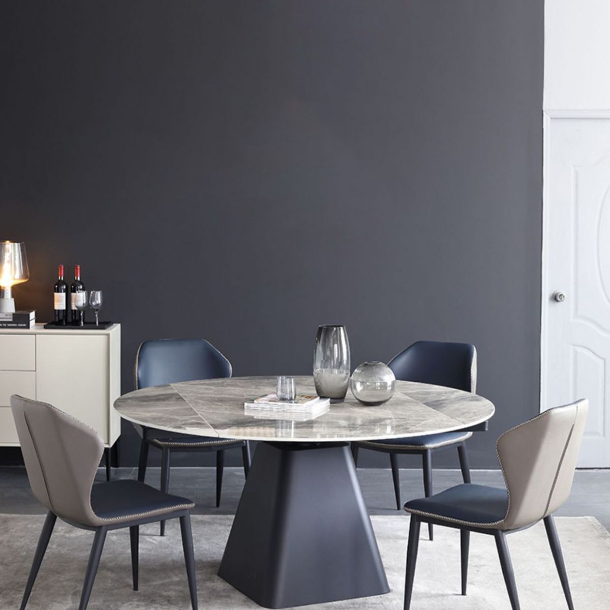 Modern 1/4/5/7 Pieces Dining Room Set Round Dining Room Table Set Clearhalo 'Dining Room Sets' 'Dining Tables & Seating' 'dining_room_set' 'furn' 'furn_dining_room_set' 'Furniture' 'furniture_dining_room_set' 'Kitchen & Dining Furniture' 1200x1200_1e449324-be5c-48a3-aabf-c61af52280a3