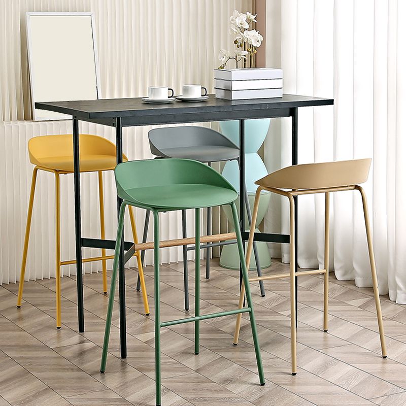 Indoor Plastic and Metal Bar Stool Modern Low Back Armless Bar Stool Clearhalo 'Bar Furniture' 'Bar Stools' 'bar_stools' 'furn' 'furn_bar_stools' 'Furniture' 'Kitchen & Dining Furniture' 1200x1200_1e456501-e998-438e-8c15-ef87d09474f0