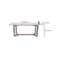Table à manger rectangulaire en pierre moderne, base en métal pour salle à manger