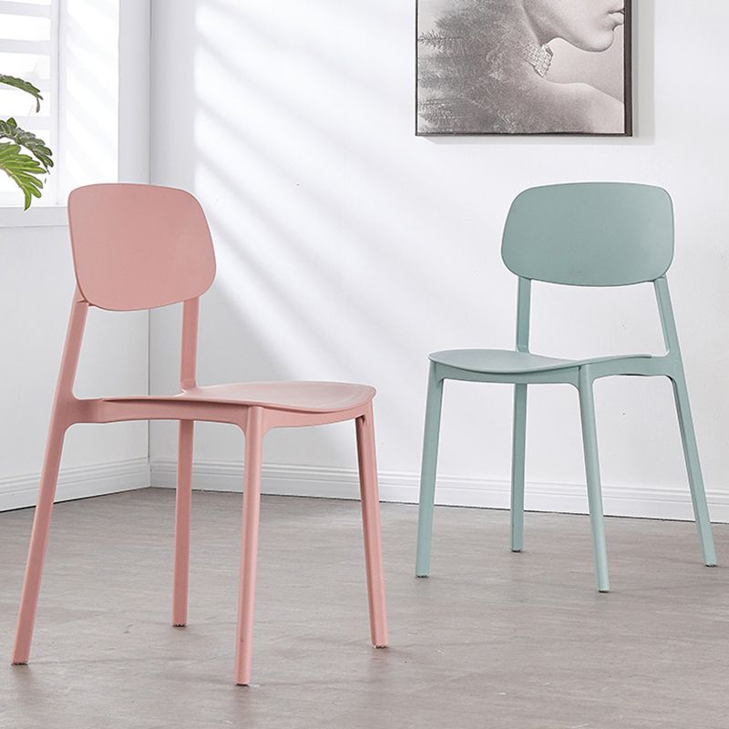 Scandinavian Plastic Kitchen Dining Chair Armless Open Back Chair Clearhalo 'Dining Chairs' 'Dining Tables & Seating' 'dining_chair' 'Furniture' 'furniture_dining_chair' 'Kitchen & Dining Furniture' 1200x1200_1e48f05f-e6f3-4235-bc5a-7537cf10a090