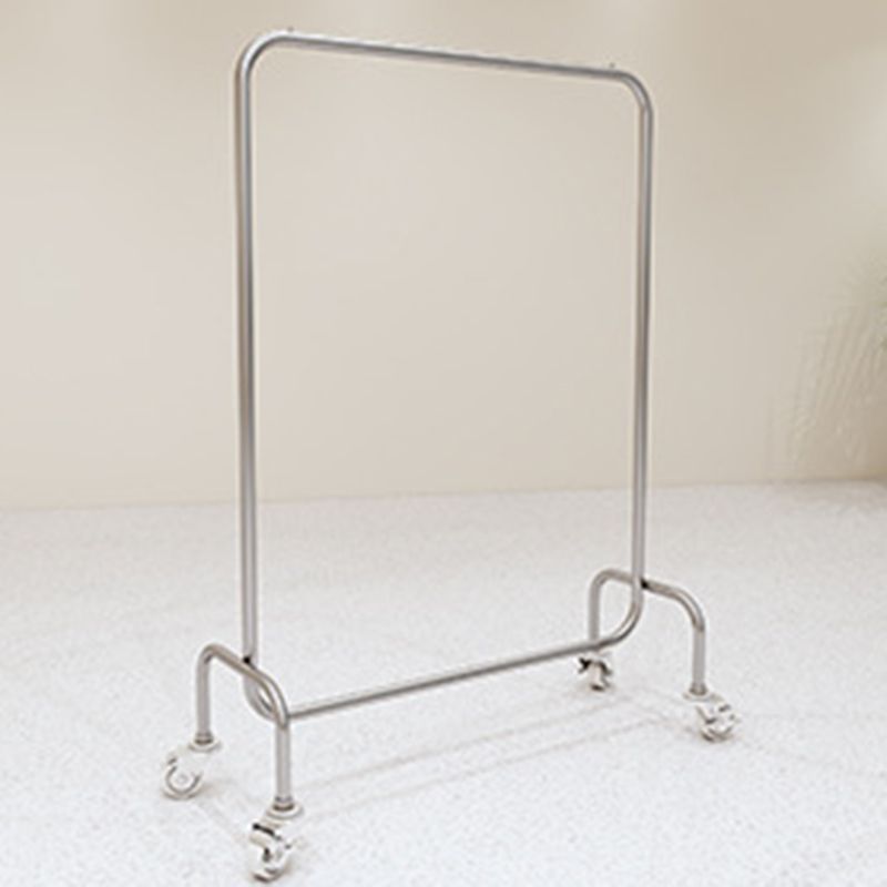 Industrial Style Metallic Coat Hanger Free Standing Coat Rack with 4 Wheels Clearhalo 'Entry & Mudroom Furniture' 'furn' 'furn_hall_tree_coat_racks' 'Furniture' 'Hall Trees & Coat Racks' 'hall_tree_coat_racks' 1200x1200_1e494395-6560-4c57-bcad-6841a1d6ef61