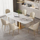 Luxury 1/4/5/7 Pieces Rectangle Dining Set Sintered Stone Top Dining Table with Chairs Clearhalo 'Dining Room Sets' 'Dining Tables & Seating' 'dining_room_set' 'furn' 'furn_dining_room_set' 'Furniture' 'furniture_dining_room_set' 'Kitchen & Dining Furniture' 1200x1200_1e4ba1a3-76fb-4c60-b3b1-54823655dcec